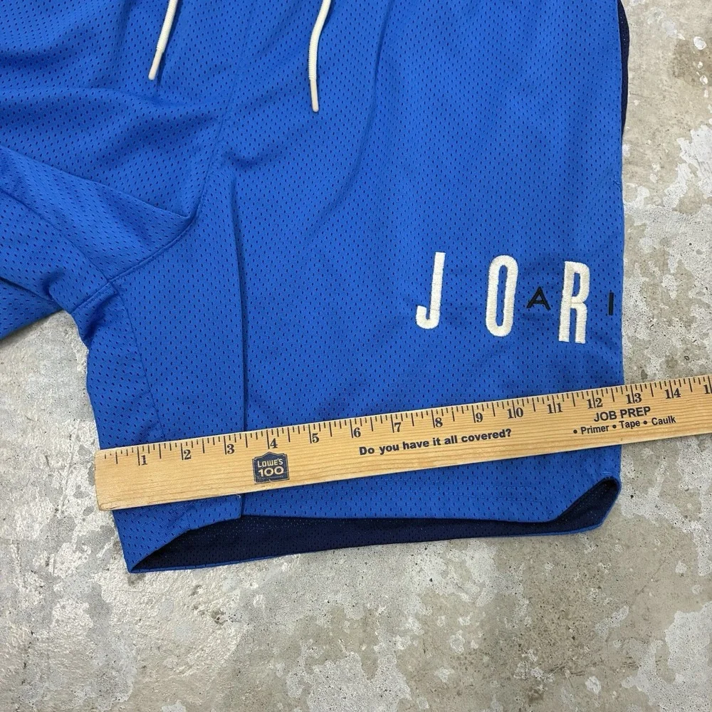 Nike Jordan Mesh Basketball Shorts Large Blue Athletic Drawstring Jumpman DV7742